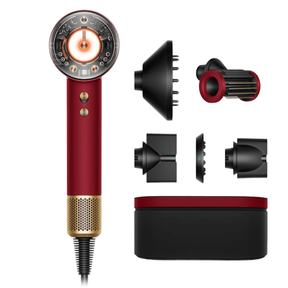 НОВИНКА Фен для волосся DYSON Supersonic HD16 Nural — Red velvet/Gold