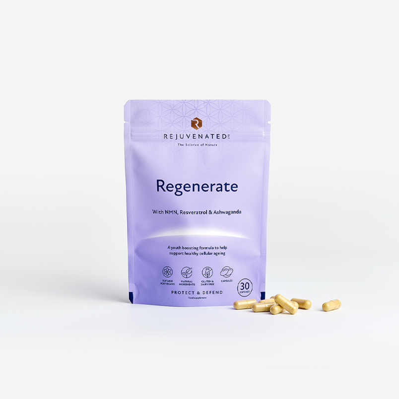 Активні капсули для відновлення та захисту ДНК клітин Rejuvenated Regenerate with NMN, Resveratrol & Ashwaganda